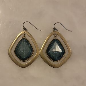 Gold and Blue Earrings